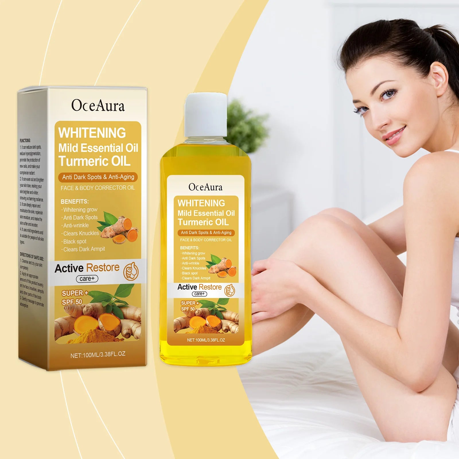 Skin Lightening Oil for Body Massage Relaxing Essential Oil Repair Dry Redness Reduce Melanin Brightening Skin Care Products
