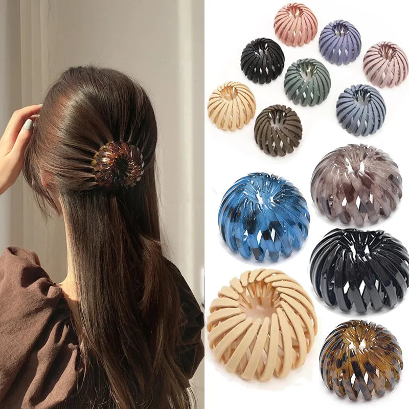 Magic Hair Clip Bird Nest Shaped Hair Holder Velvet Hair Ring Ball Head Hair Device High Ponytail  Artifact Hair Accessories