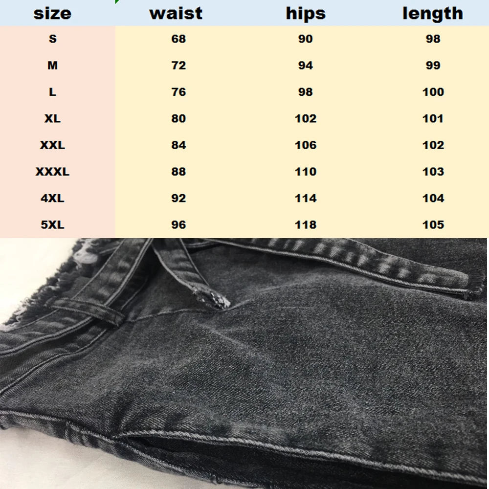 High Waist Jeans for Women Slim Stretch Denim Jean Bodycon Tassel Belt Bandage Skinny Push Up Jeans Woman Clothe 4XL 5XL