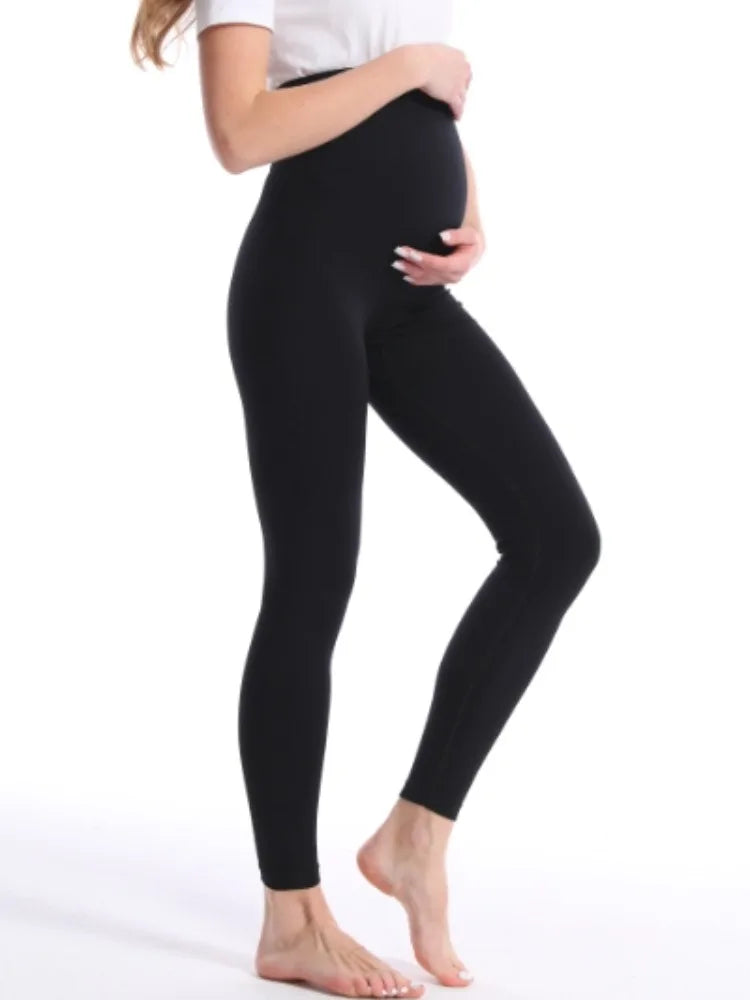 High Waist Pregnancy Leggings Skinny Maternity Clothes for Pregnant Women Belly Support Knitted Leggins Body Shaper Trousers