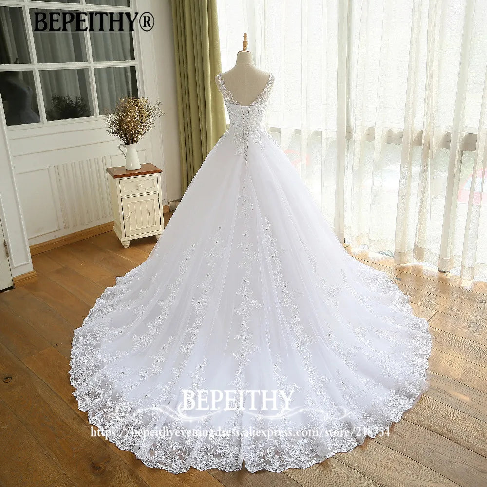 Customized Gorgeous Wedding Dress With Lace Vestido De Novia Princesa Wedding Dresses Real Image Ball Bridal Gown 2022 for Women - My Store
