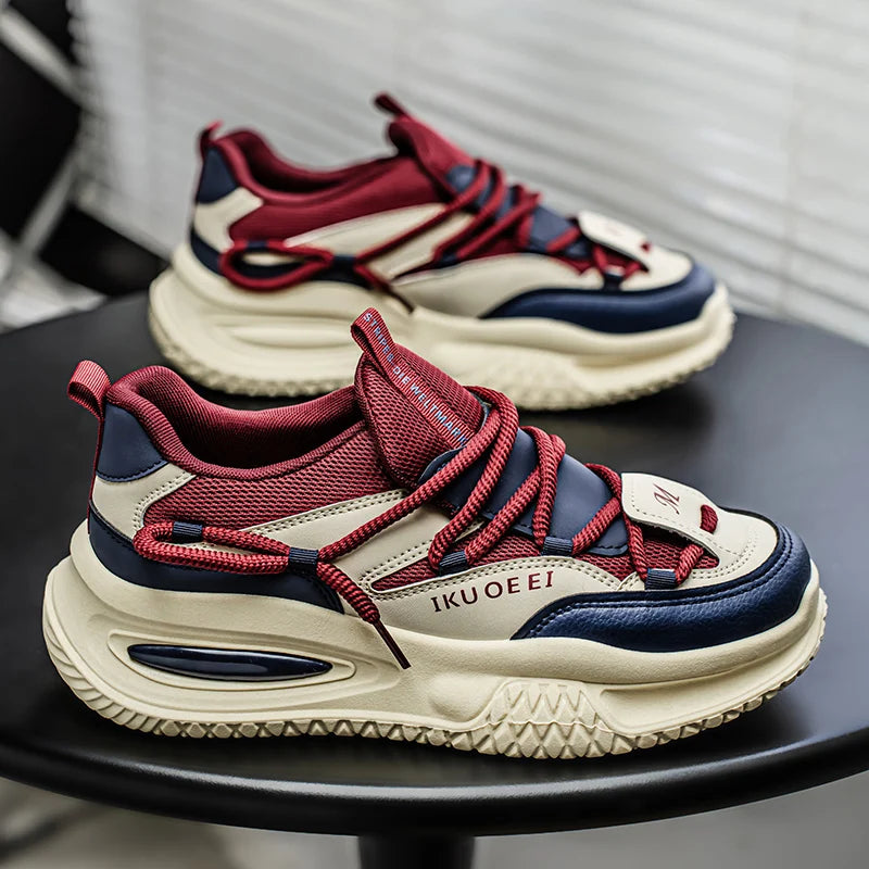Sneakers for Men British Style Athletic Sneakers Male Sport Walking Sneaker Men Street Style Platform Shoes Male 2024