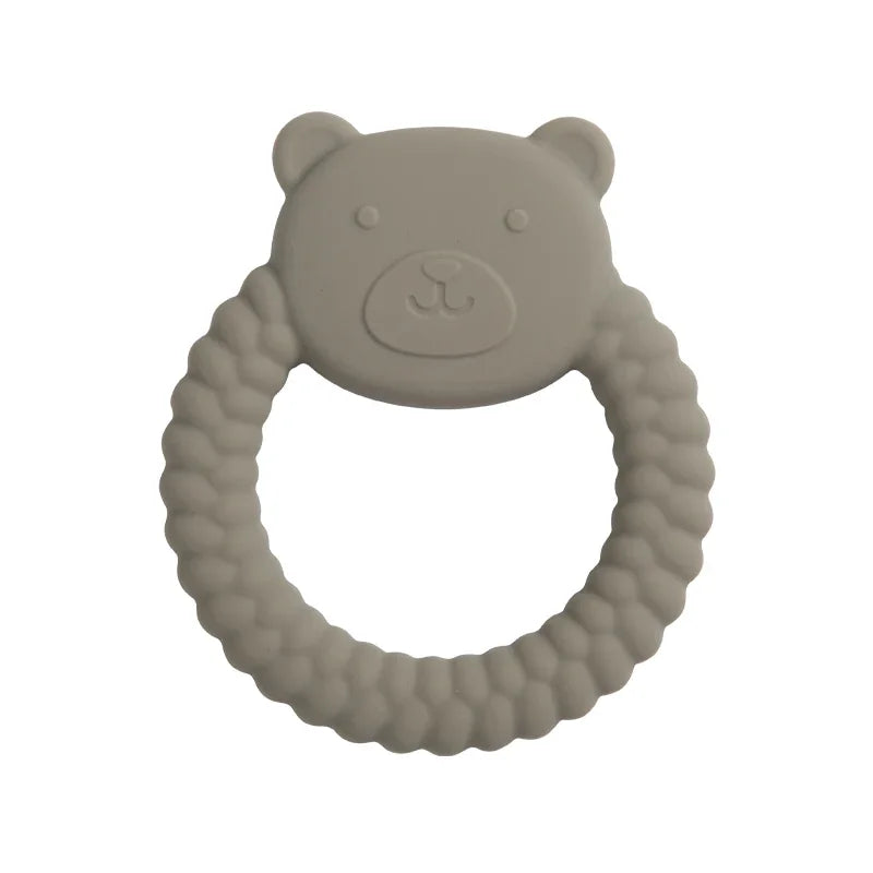 1Pcs Food Grade Baby Silicone Teether Toy Cartoon Rabbit Nursing Teething Ring BPA Free Newborn Health Molar Chewing Accessories