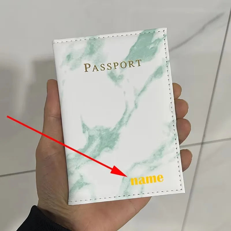 Customize Name Passport Cover Travel Wallet Covers for Passports Gold Letters Passeport Personnalisé