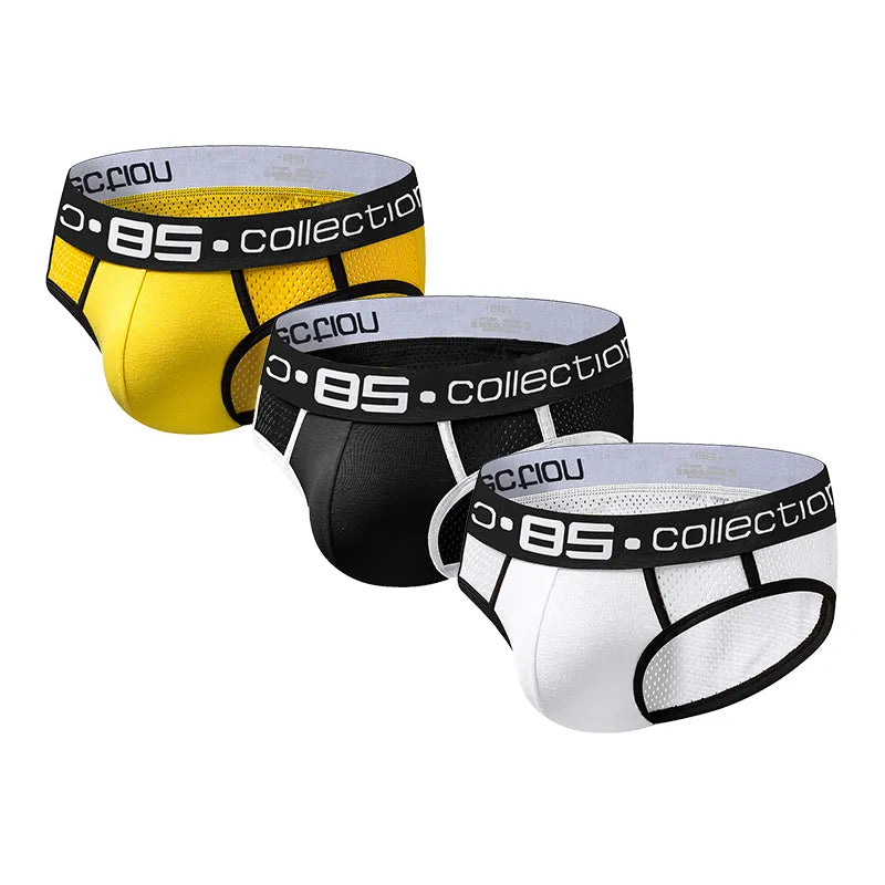 3Pcs/Lot Cotton Solid Breathable Sexy Undenwear Men Jockstrap Briefs Mens PantiesBikini Gay Men Underwear Male Jock Strap Top