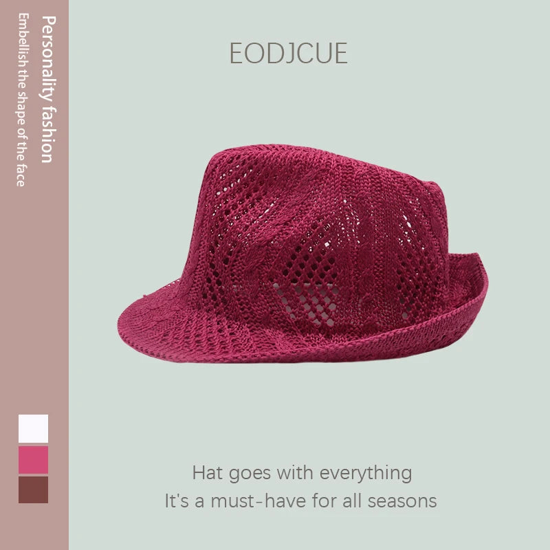 Fashion Summer Hat Panama Wide Brim Fedora Jazz Hat Men Outdoor Sun Hat Retro Bowler Hats Gorro