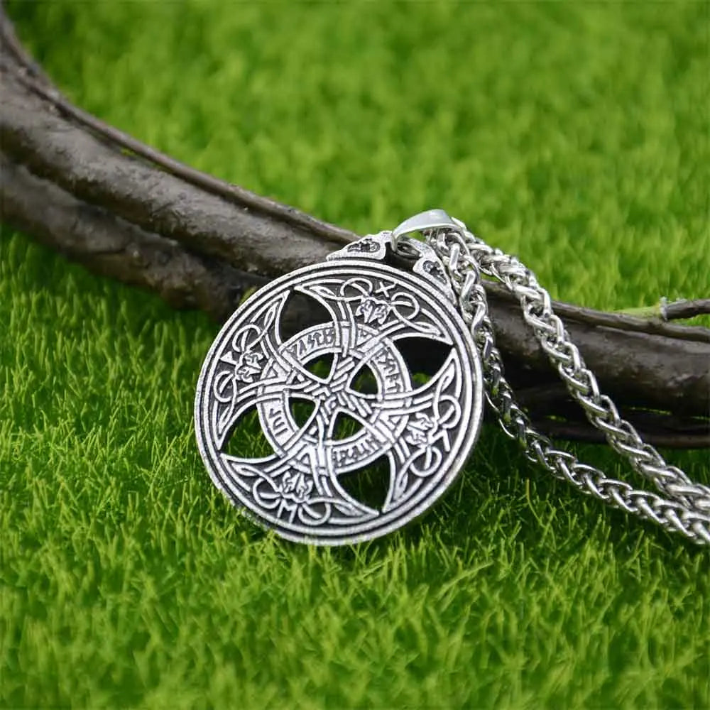 Nostalgia Irish Knot Viking Cross Norse Runes Jewelry Men Necklace Charms Pendants Amulet Talisman Jewlery
