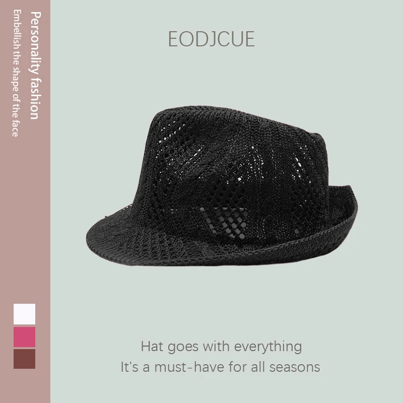 Fashion Summer Hat Panama Wide Brim Fedora Jazz Hat Men Outdoor Sun Hat Retro Bowler Hats Gorro