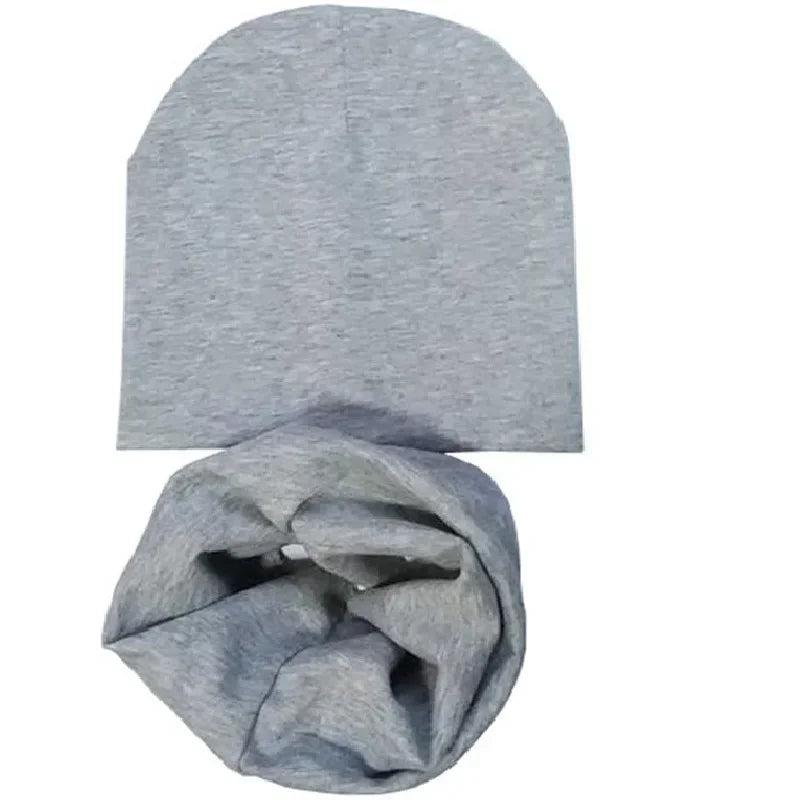 Winter Spring Cotton Baby Hat Scarf Infant Hat Set Duvet Fabric Beanie Hats for Kids Baby Girl Hat Baby Boy Hat Plush Warm Hat