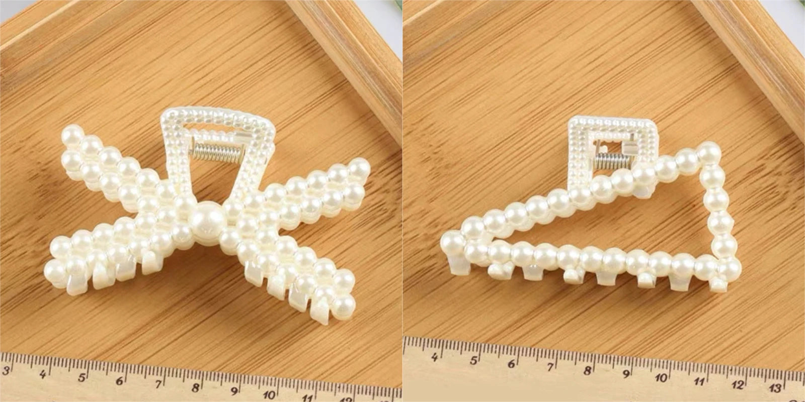 2pcs Elegant Pearls Beads Hairpin for Women Cute Geometric Hair Claw Barrettes Headwear Horsetail Hair Clips Hair Accessories
