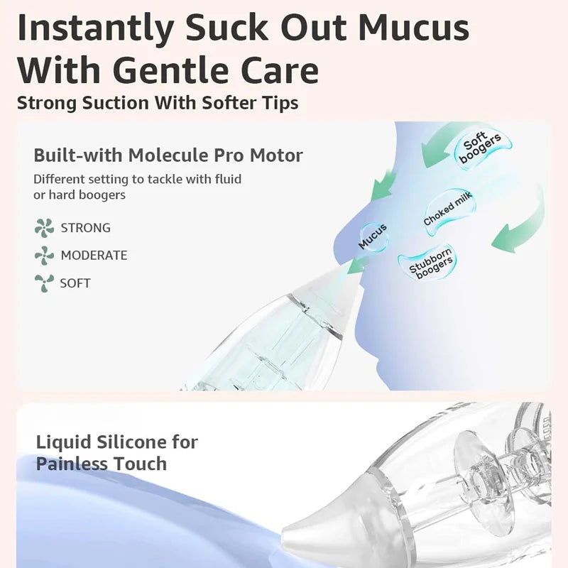 Smart Electric Baby Nasal Aspirator Absorber Equipment Silent Utensils Obstruction Rhinitis Cleaner New Born Items Care Tools