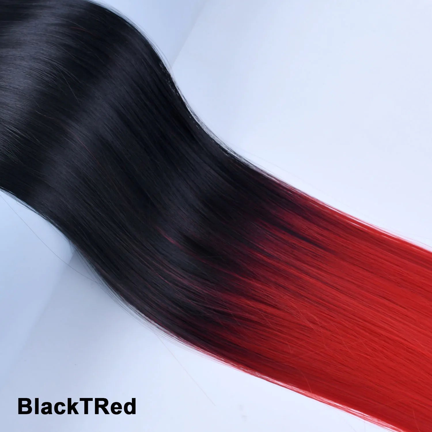 Women's Synthetic  String  Hair Extension No Clips No Glue Long Straight Invisible Hair Extensions Ombre Color Hairpiece