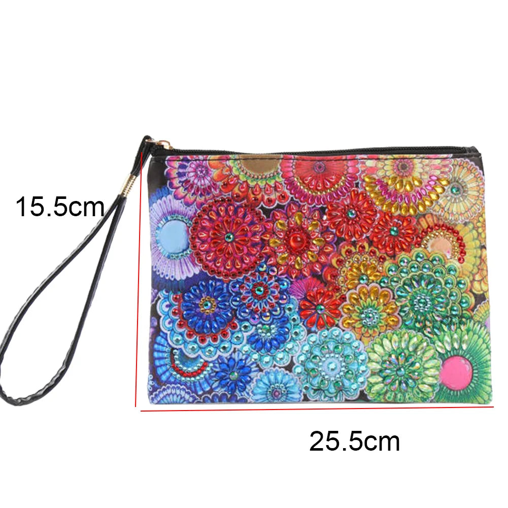 DIY Special Shaped Diamond Painting Bags Women Wristlet Bags Zipper Wallet Women Clutch Storage Bag Christmas Gift Girls Handbag