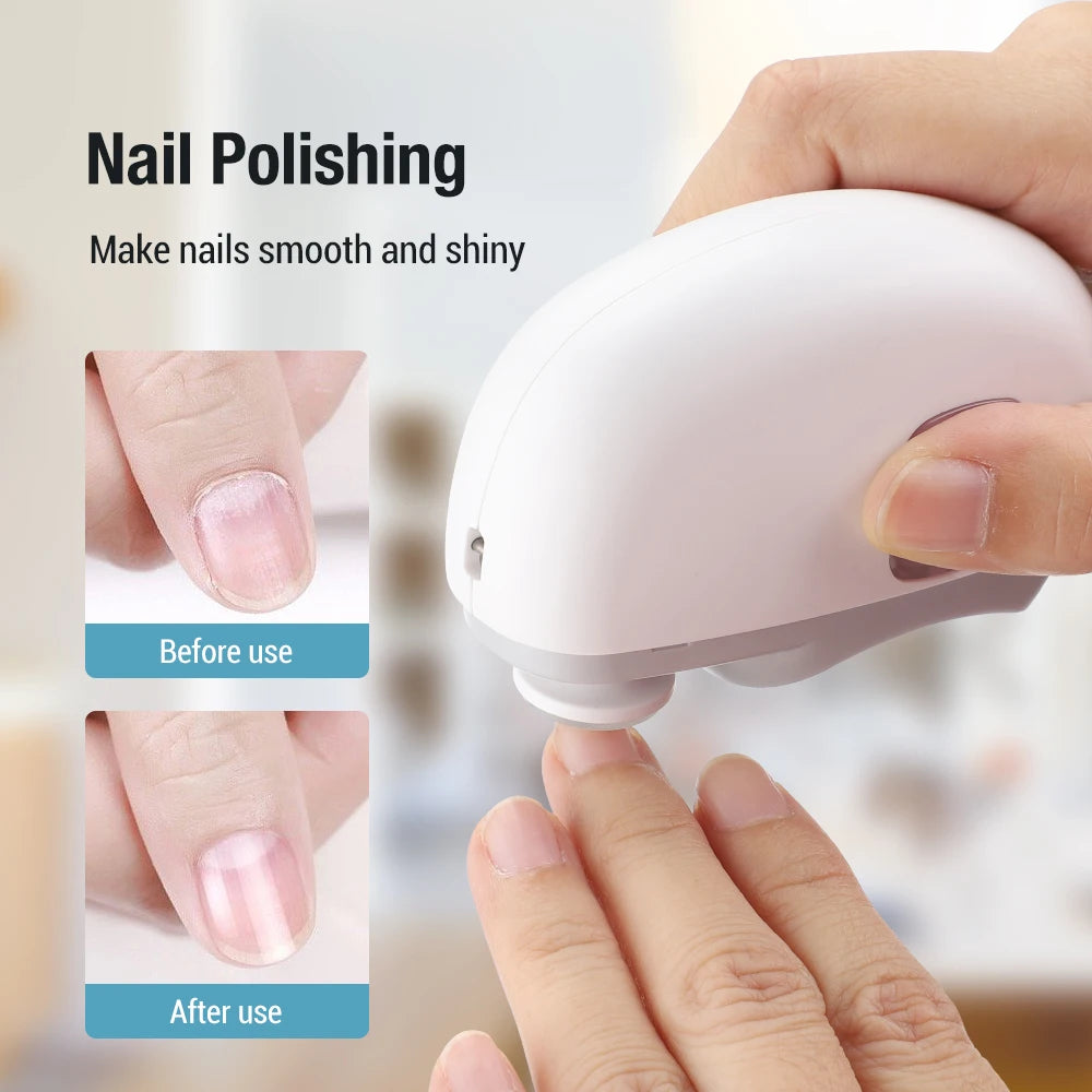 2 in 1 Electric Nail Clippers Manicure Anti-Splash Nail Trimmer for Baby Finger Toe Scissors Pedicure Thick Nails Cutter Tools