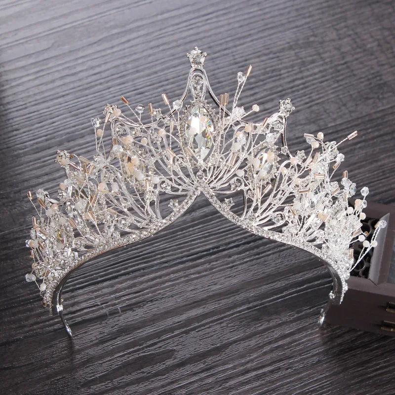 Baroque Vintage Costume Bridal Jewelry Sets Rhinestone Crystal Tiaras Crown Earrings Necklace Wedding Bride Luxury Jewelry Set
