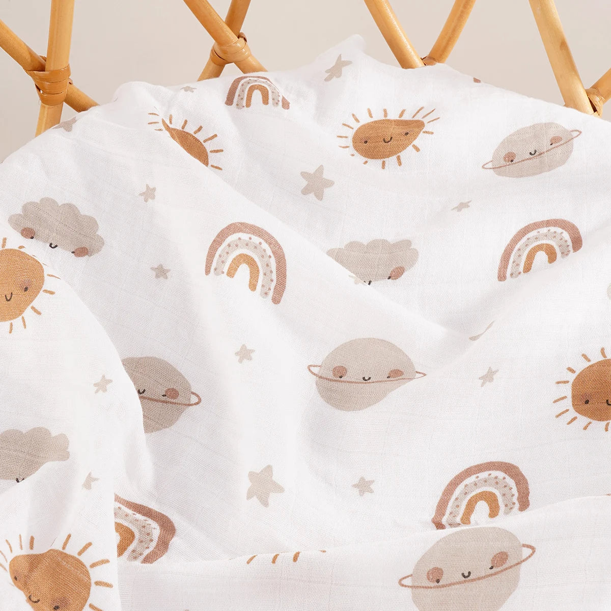 HappyFlute  Bamboo Cotton Baby Muslin Swaddle Baby Blanket Soft Baby Towel Wrap