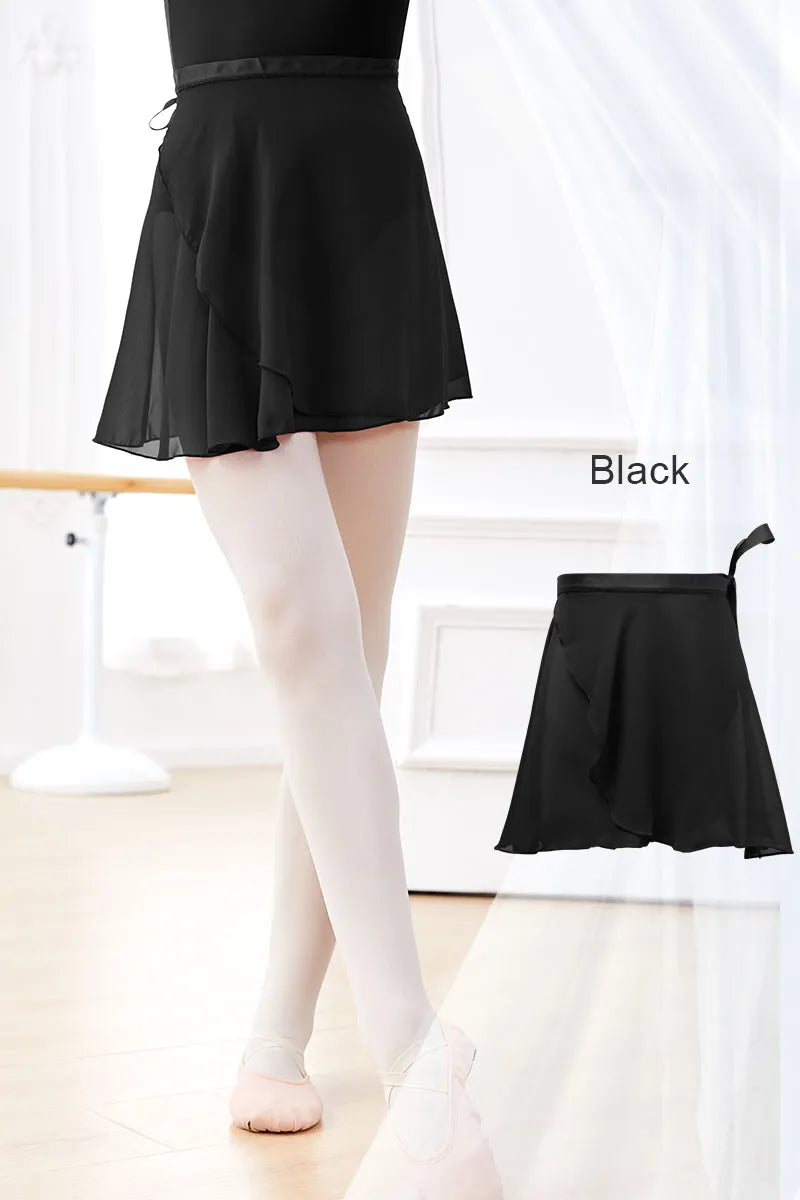 Woman Ballet Skirts WrapTutu Dance Skirt Chiffon Skirts for Girls Tie Up Mini Short Skirt for Dancing 19 Colors