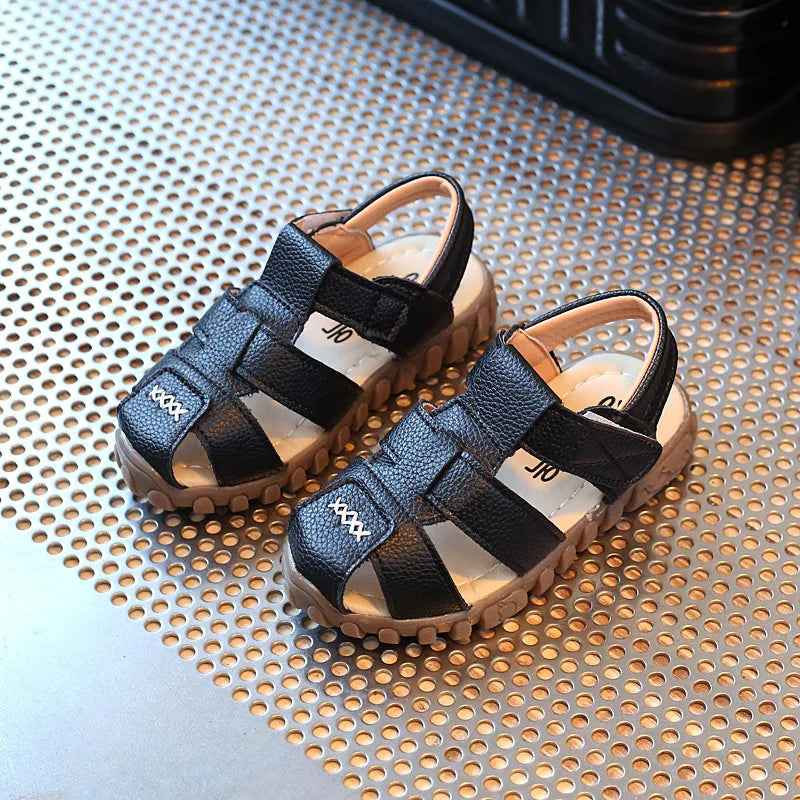 Summer New Children Korean Boy Sandals Children Baby Beach Shoe Hook & Loop Hollow Non-Slip Shoes for Baby Girl Boy Toddler Shoe