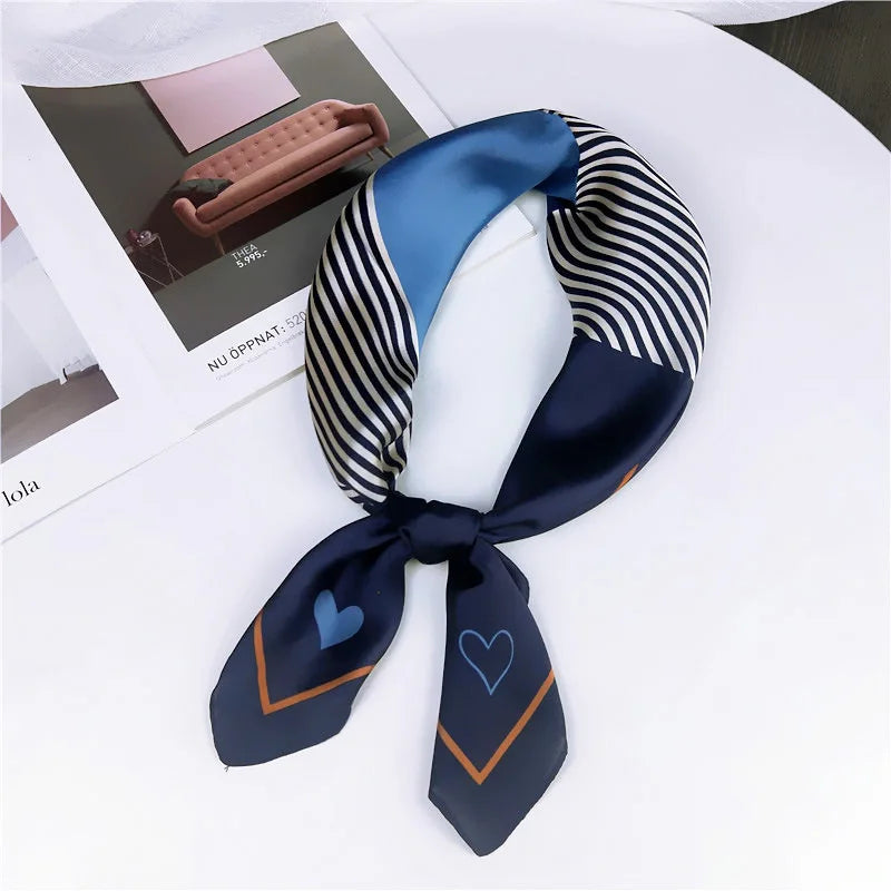 70cm Fashion Bandana Hair Scarf for Women Paisley Print Kerchief Silk Satin Head Scarfs Square Shawl Wraps Neck Scarves for Lady