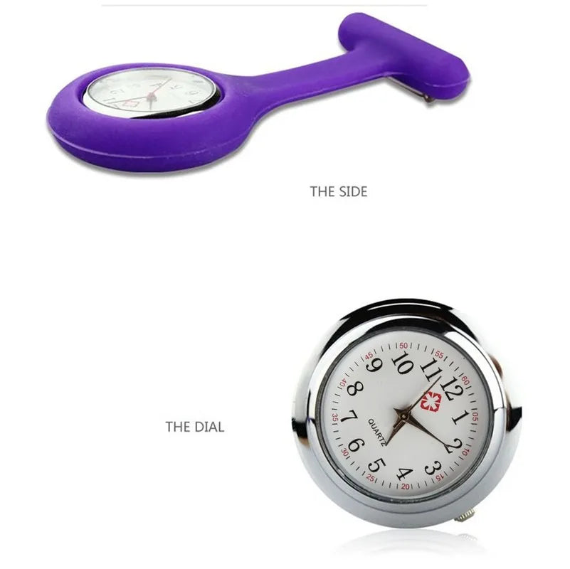 Mini Cute Pocket Watches Silicone Nurse Watch Brooch Tunic Fob Watch With Free Battery Doctor Medical Unisex Watches Clock