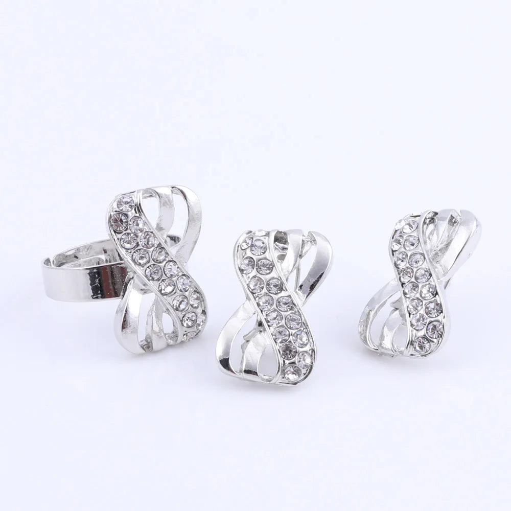 Indian Dubai Wedding Jewelry Sets for Brides Vintage African Costume Jewerly Set Silver Color Nigerian Women Jewelry Set