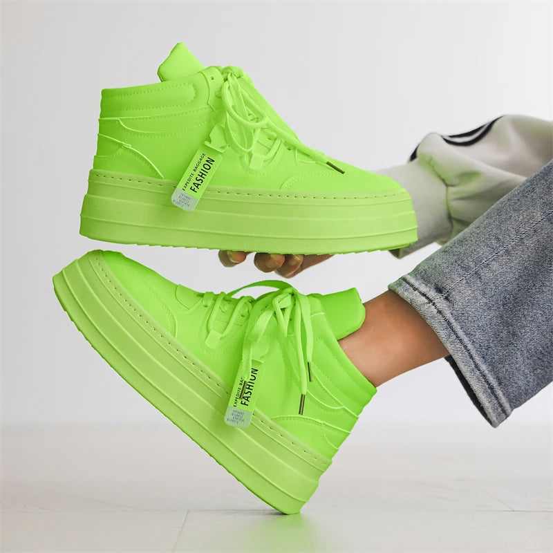 Fashion Green Designer Mens Sneakers Autumn Casual Sports Skateboard Shoes for Men High Top White Sneaker Platform Footwear Male