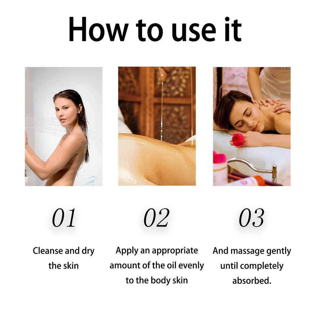 Vanilla Body Massage Oil for Glowing Skin Repair Smooth Stress Relief Moisturizing Dry Skin Tightening Body Essential Oils Care