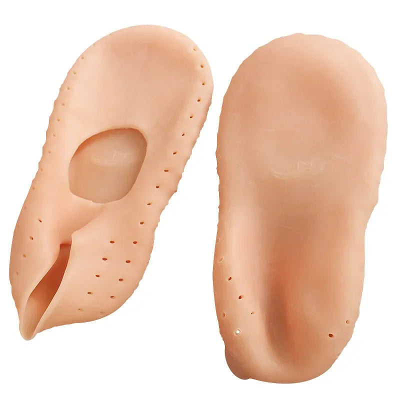1 Pair Gel Sock Silicone Foot Care Tool Feet Protector Pain Relief Crack Prevention Moisturize Dead Skin Removal Sock With Hole