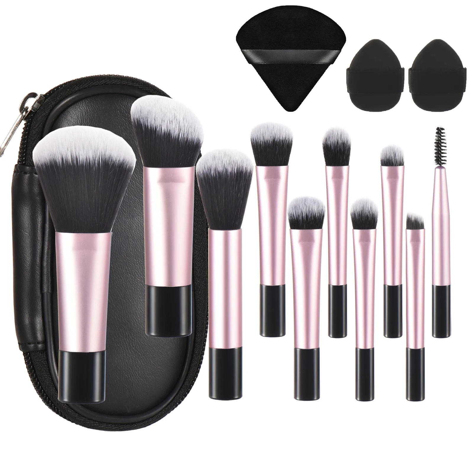 10 Color Mini Makeup Brush Travel Portable Makeup Tool Makeup Puff - Palm Brush Professional Makeup Tool Set Christmas Gift - My Store