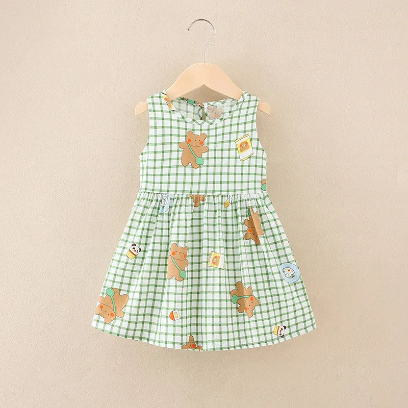 Girl Dress Cotton Summer Kids Clothes Girls Children Flower Dresses Sleeveless Princess Party Outfit Children's Clothing