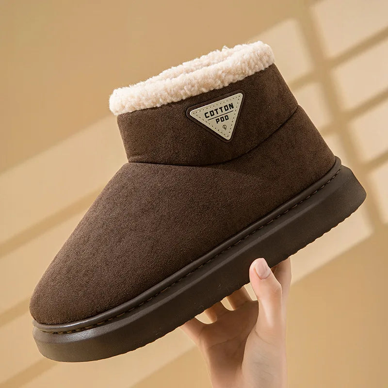 Pallene Winter Plush Snow Boots for Women Outdoor Non-Slip Casual Furry Cotton Boots Indoor Warm Cozy Home Shoes Fuzzy Flat Boot