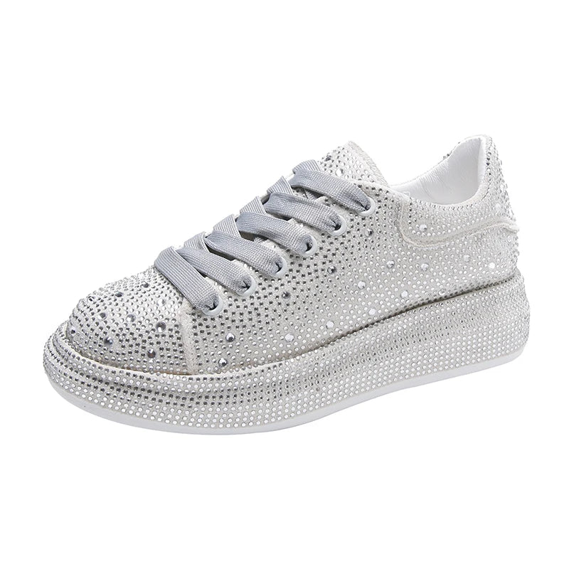 NEW Women Sneakers With Sparkles Shoes  Luxury Platform Sport   Trainers Rhinestone Fashion Casual Sneaker