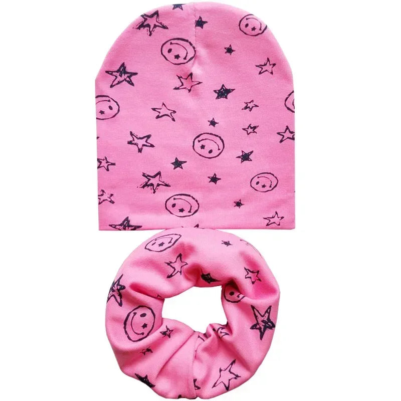 Winter Spring Cotton Baby Hat Scarf Infant Hat Set Duvet Fabric Beanie Hats for Kids Baby Girl Hat Baby Boy Hat Plush Warm Hat