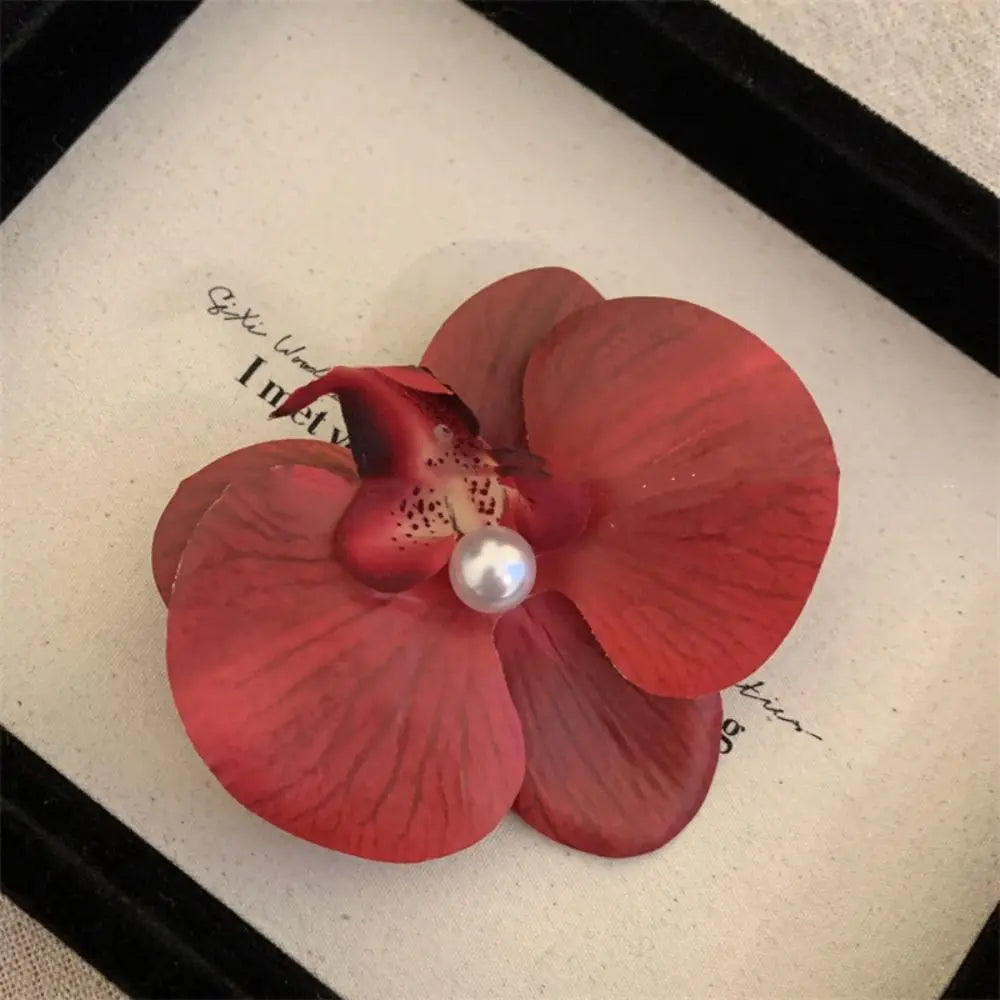 Hair Accessories Flower Hair Clip Hair Ornament Pink Orchid Orchid Hairpin Side Barrettes Headdress Bohemia Barrettes