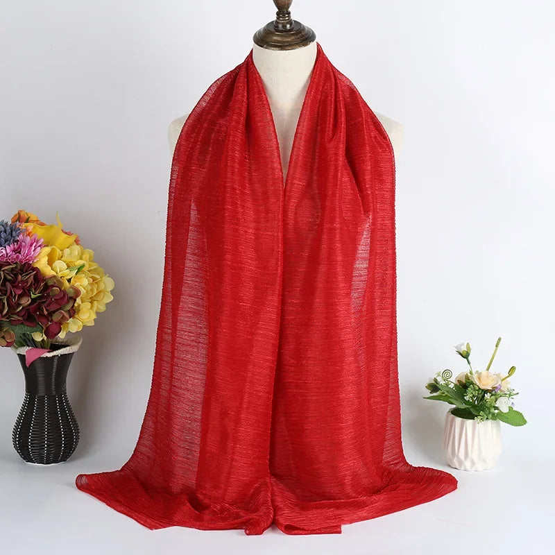 Scarves Women Plain Maxi Hijab Scarf Soft Soild Muslim Shawls Wraps Lady Viscose Head Scarfs Fashion Scarves 1Pc