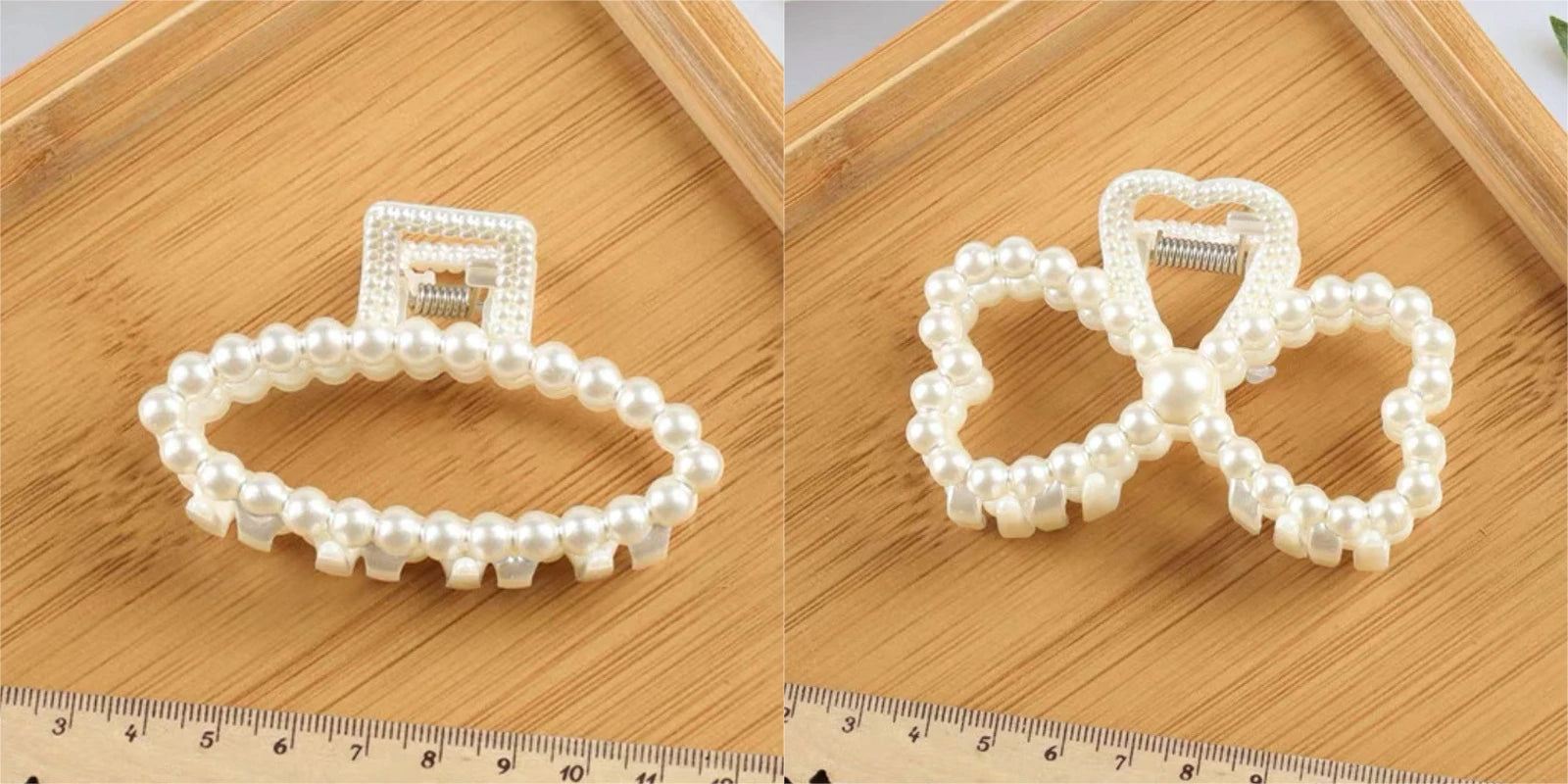 2pcs Elegant Pearls Beads Hairpin for Women Cute Geometric Hair Claw Barrettes Headwear Horsetail Hair Clips Hair Accessories
