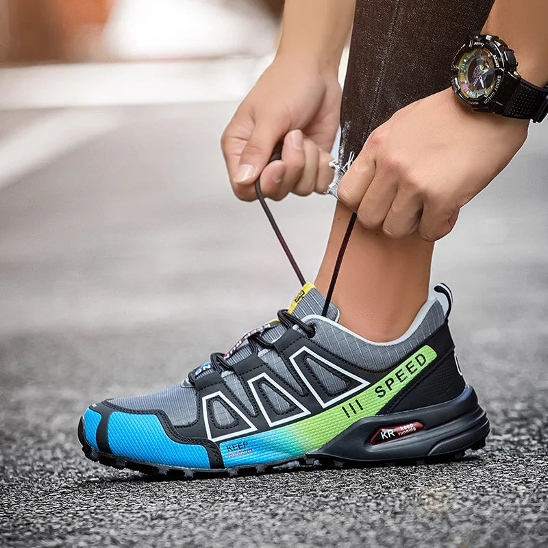 Men‘s Waterproof Hiking Shoes Outdoor Trainers Lace-Up Climbing Shoes Women Trekking Sneakers Anti-Slip Hunting Tactical Sneaker