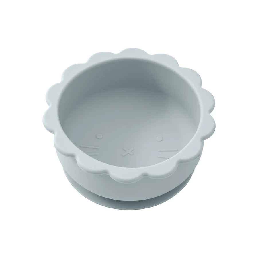1PC Baby Silicone Bowl Cute Cartoon Lion Shape Baby Tableware Solid Color Baby Food Storage BPA Free Suction Baby Meal Tray