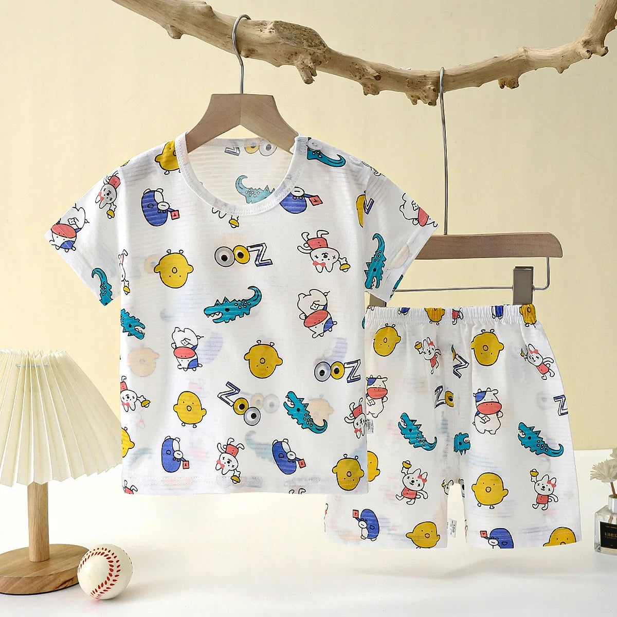 Children's Clothing Summer Short Sleeve Home Sleepwear Children Sets Kids Clothes Boy Girl T-Shirt Shorts Cotton Suit Baby