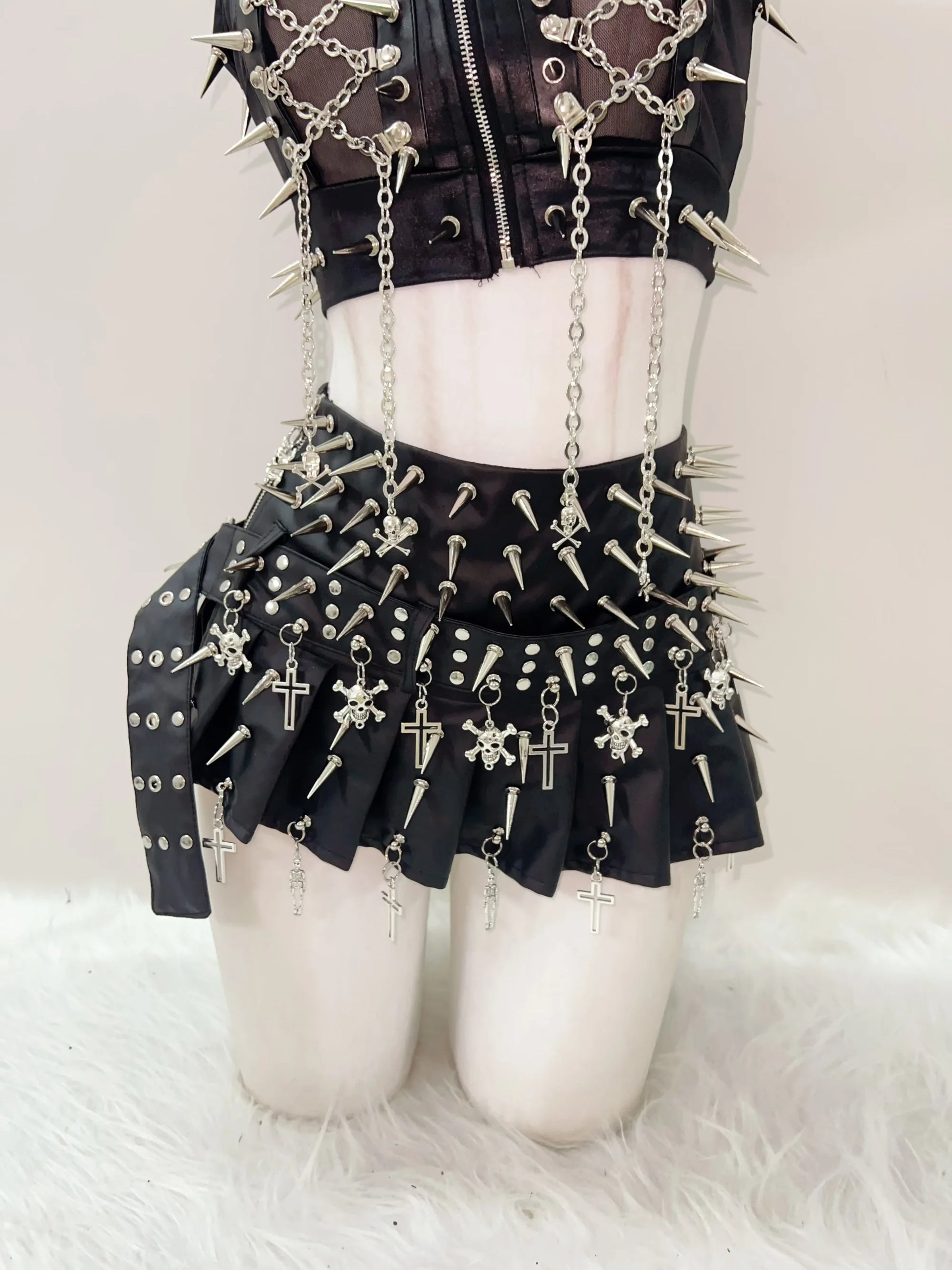 Gothic Clothes Y2k Clothes Cross Skirt Skull Short Skirts Y2k Fashion Gothic Skirt Y2k Short Skirts Cross Vintage Short Skirts