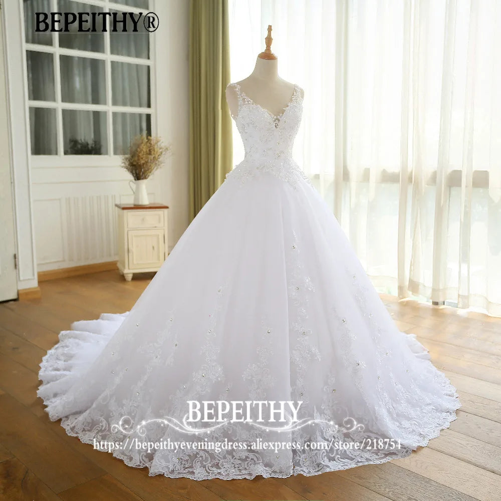 Customized Gorgeous Wedding Dress With Lace Vestido De Novia Princesa Wedding Dresses Real Image Ball Bridal Gown 2022 for Women - My Store