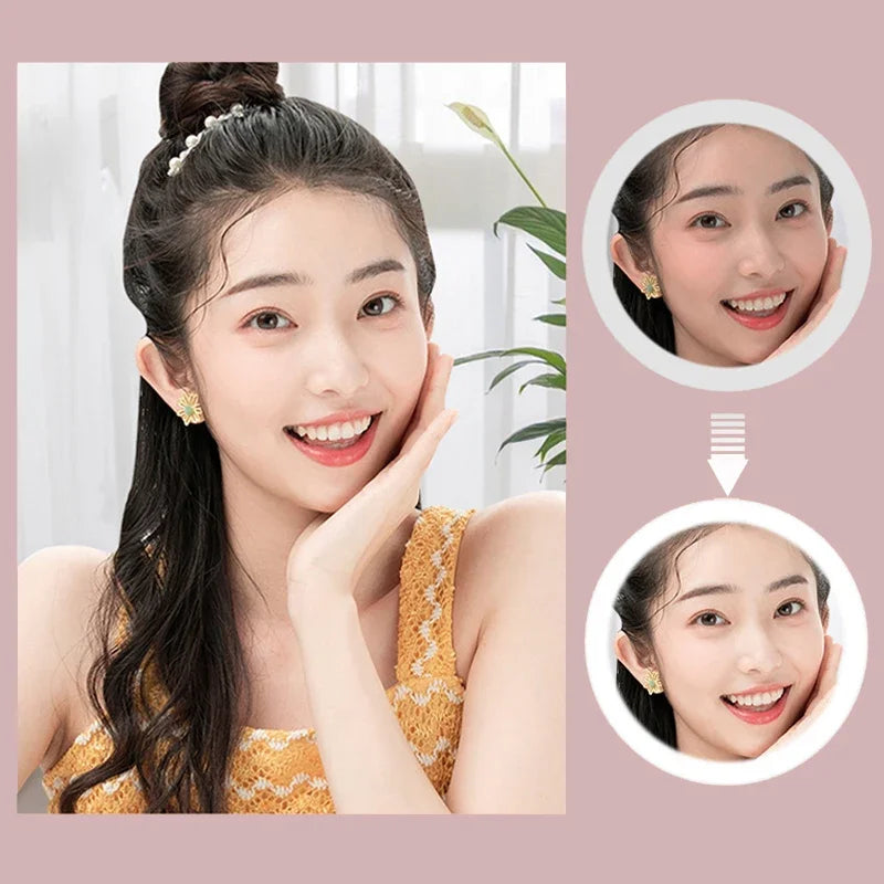 Mini LED Luminous Makeup Mirror Round Portable Foldable Small Compact Mirror With Light USB Handheld Makeup Magnifying Mirrors