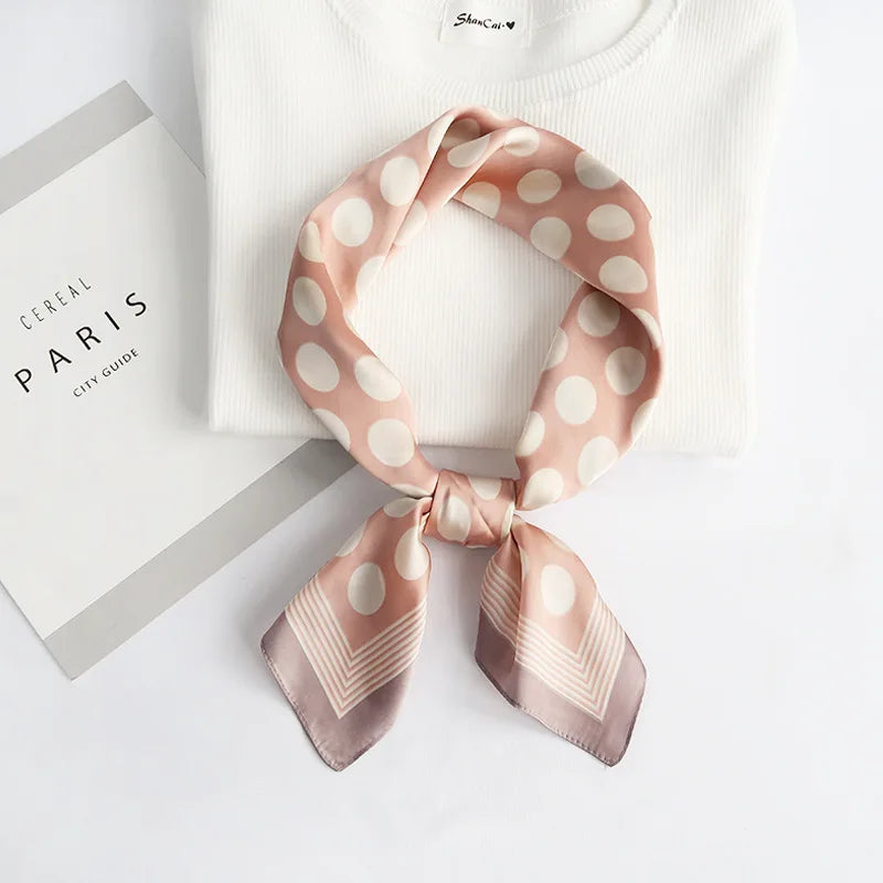 70cm Fashion Bandana Hair Scarf for Women Paisley Print Kerchief Silk Satin Head Scarfs Square Shawl Wraps Neck Scarves for Lady