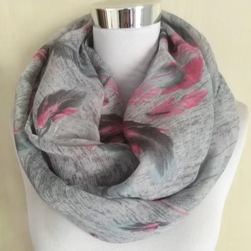 New Ladies Viscose Cotton Hedgehog Print Infinity Scarf for Women Variety of Animal Prints Circle Scarves Fashion Ring Scarfs