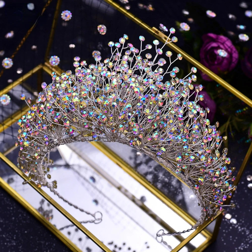 Bride Hair Jewelry Rhinestone Accessories Band Wedding Headwear Headband Crown Queen Brides Tiara Baroque Hair Accessories