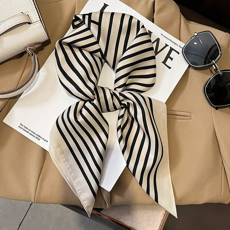 Fashion Scarves for Women Shawl Print Silk Satin Hijab Scarf Female Bandana 70*70cm Luxury Brand Square Shawls Scarfs for Ladies