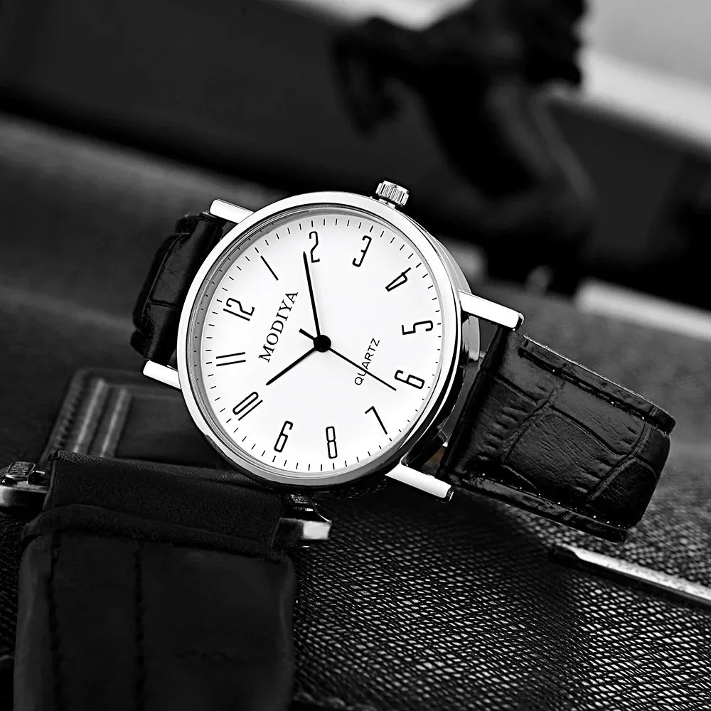 Men's Watches Business Wrist Watch Luxury Leather Strap Analog Watches Quartz Wristwatches Clock Men Women Casual Simple Watch