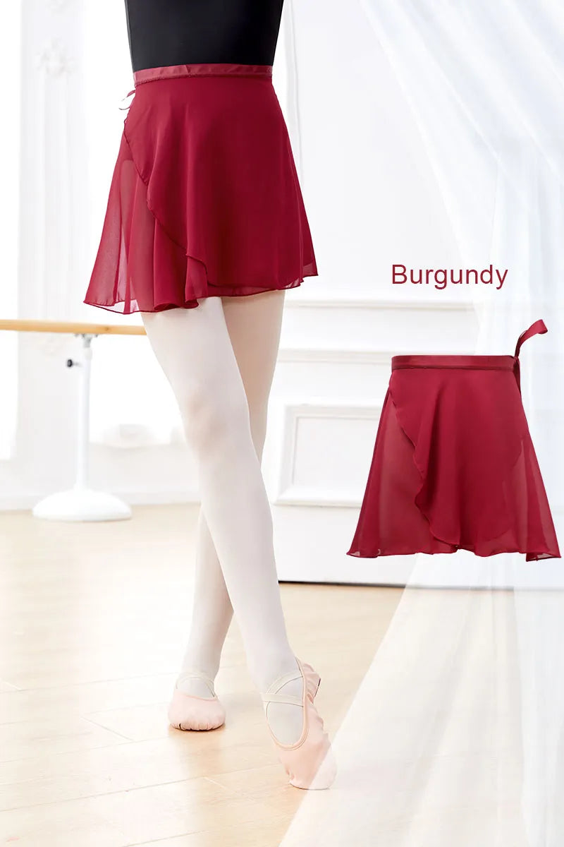 Woman Ballet Skirts WrapTutu Dance Skirt Chiffon Skirts for Girls Tie Up Mini Short Skirt for Dancing 19 Colors