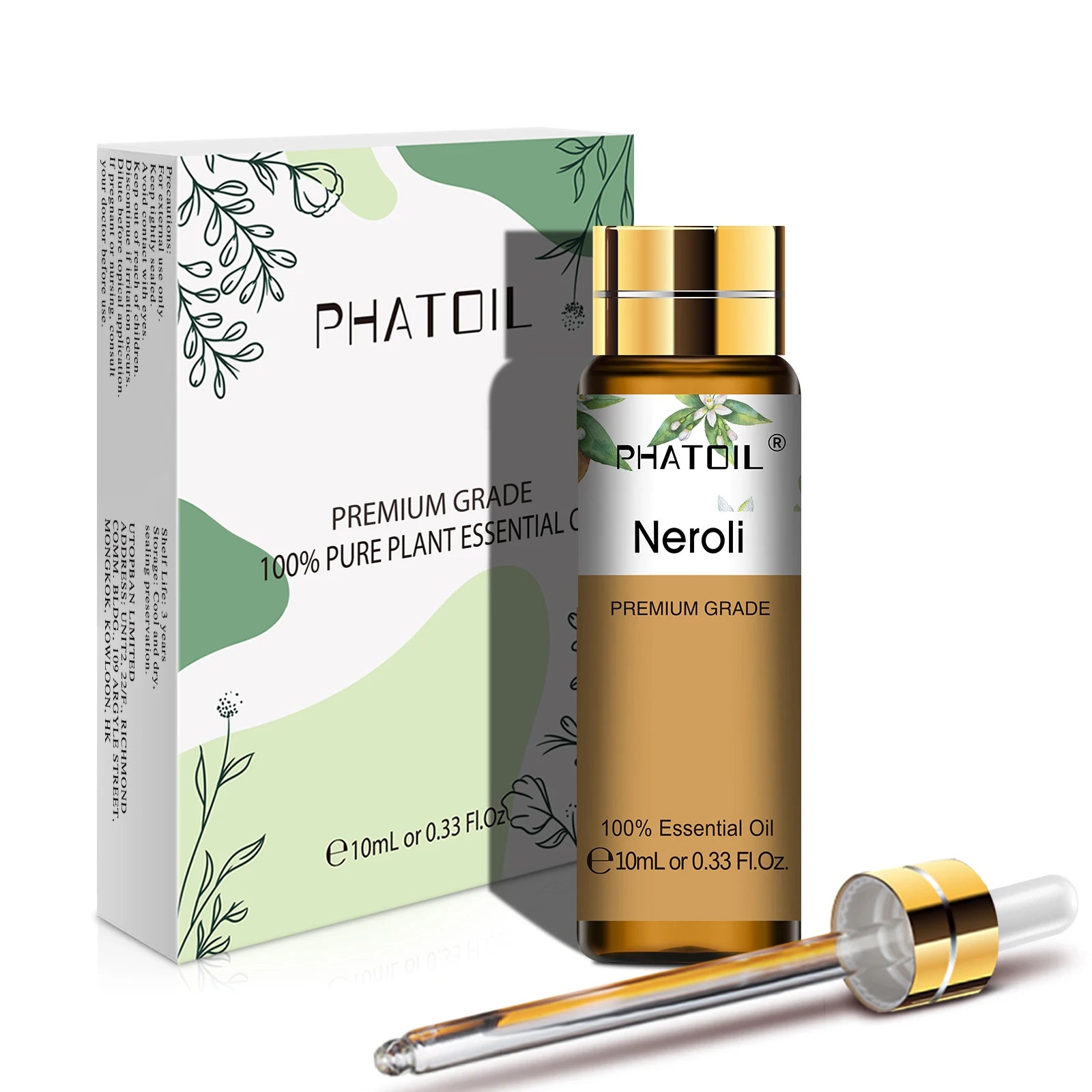 PHATOIL 10ML Rose Vanilla Neroli Spearmint  Pure Natural Essential Oils Diffuser Massage Spa Candles Soaps Aroma Fragrance Oil