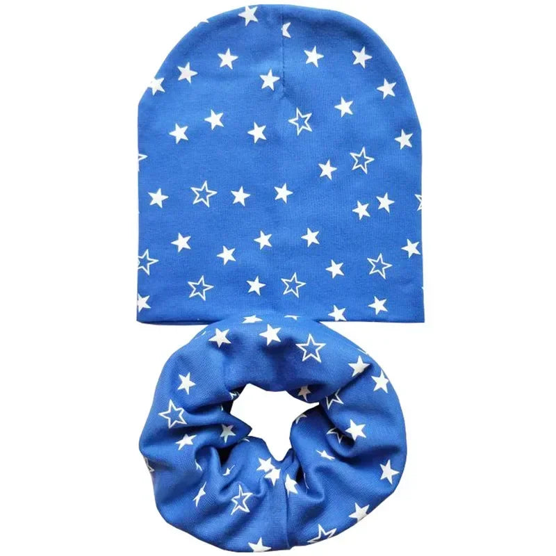 Winter Spring Cotton Baby Hat Scarf Infant Hat Set Duvet Fabric Beanie Hats for Kids Baby Girl Hat Baby Boy Hat Plush Warm Hat